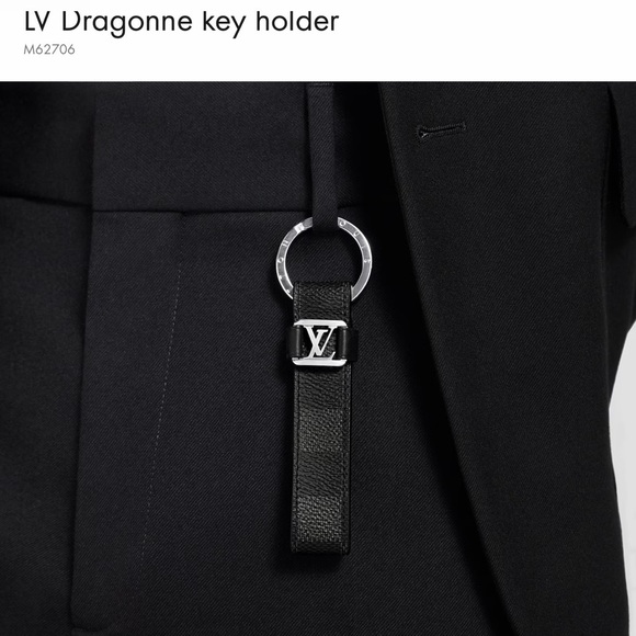 Louis Vuitton Black Leather LV Ring Key Holder - Picture 2 of 8